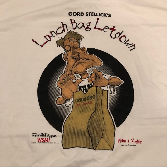 Vintage 1990's Gord Stellick's Lunch Bag Let Down White Tshirt Size XL - Picture 1 of 4